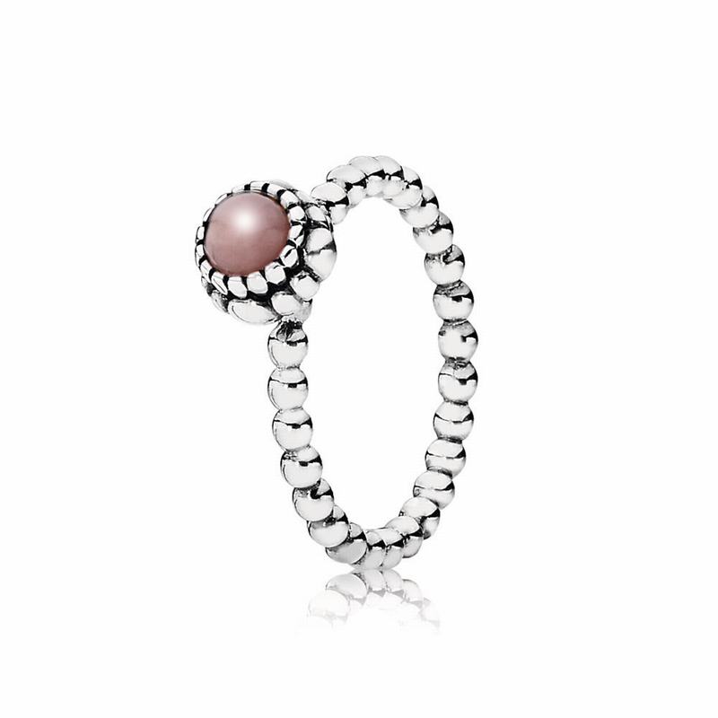 Pandora Birthday Blooms Ring October Ireland - Sterling Silver/Pink/Opal - 952176GME